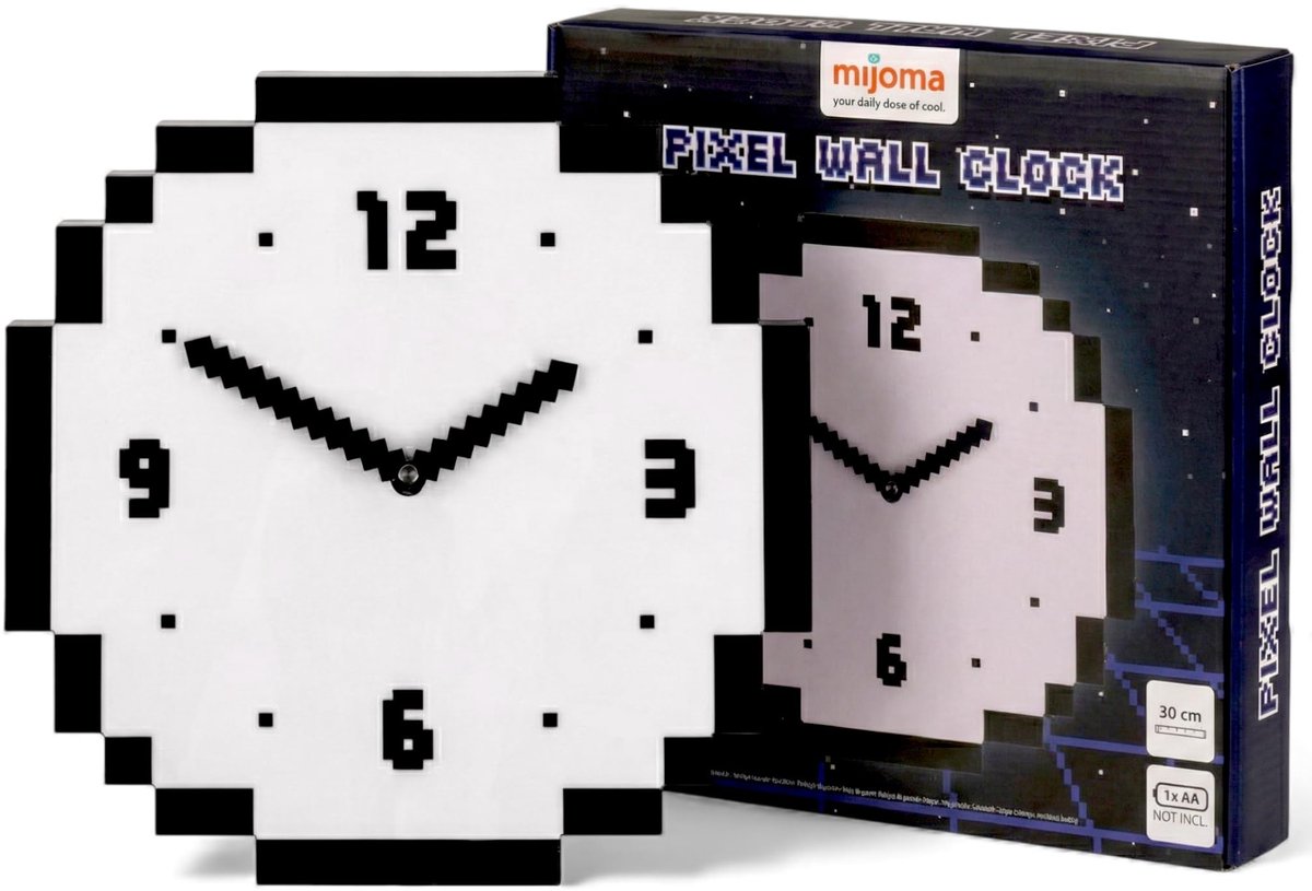 Omgoods - Retro Wandklok Pixel Design 30x30 cm