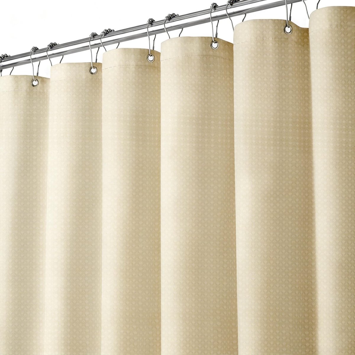Omgoods - Wafelpatroon Douchgordijn Beige 180x200cm