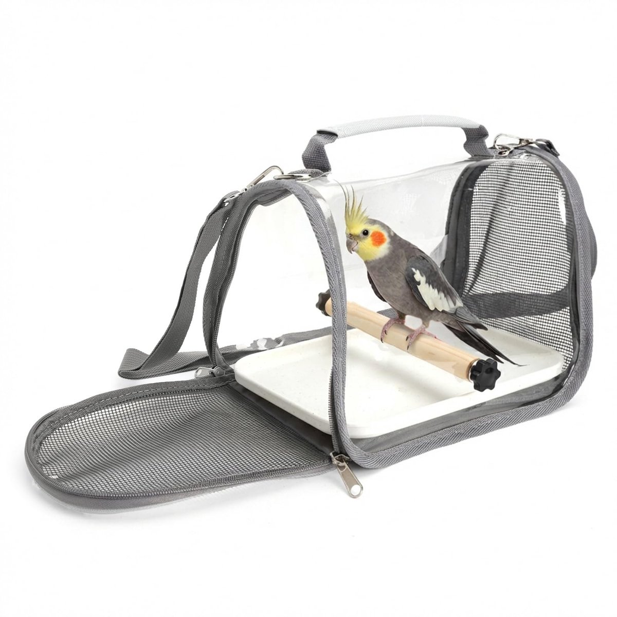 Omgoods - Draagbare Vogel Transporttas met Houten Stok