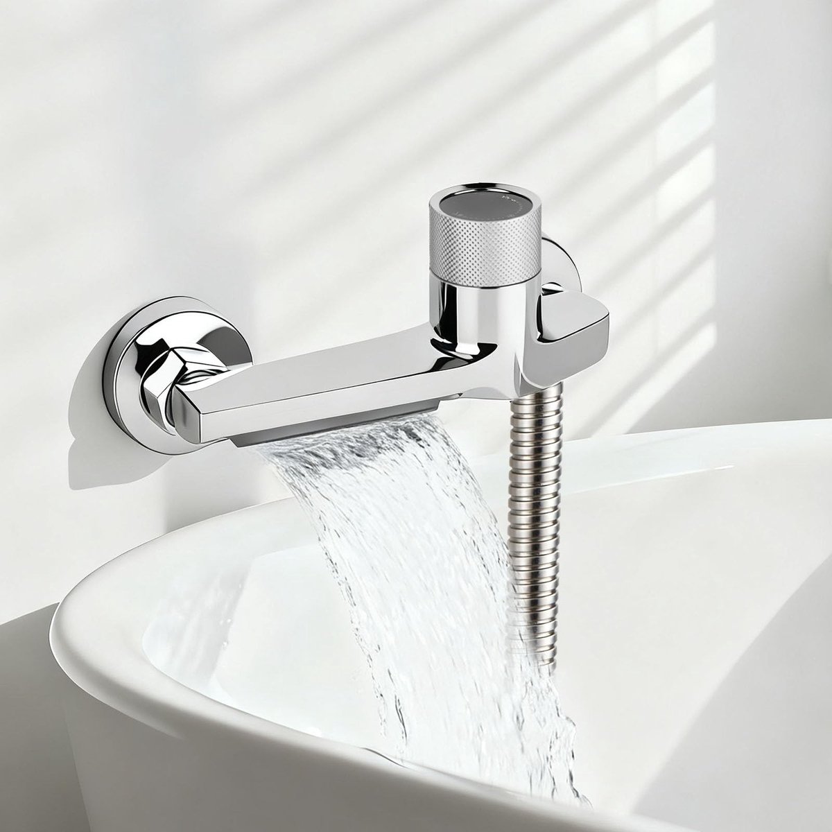 Omgoods - Waterfall Badkraan met Thermostaat en 2 Uitlaten