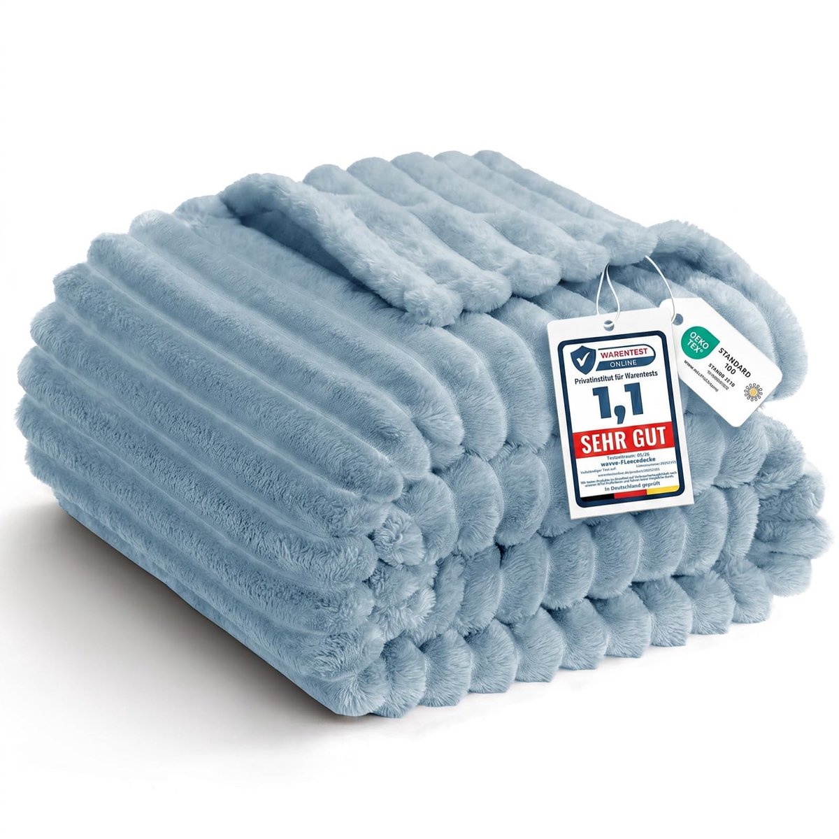 Omgoods - Fleece Plaid Dekbed - Zacht en Warm Gestreept Dekentje 150 x 200 cm