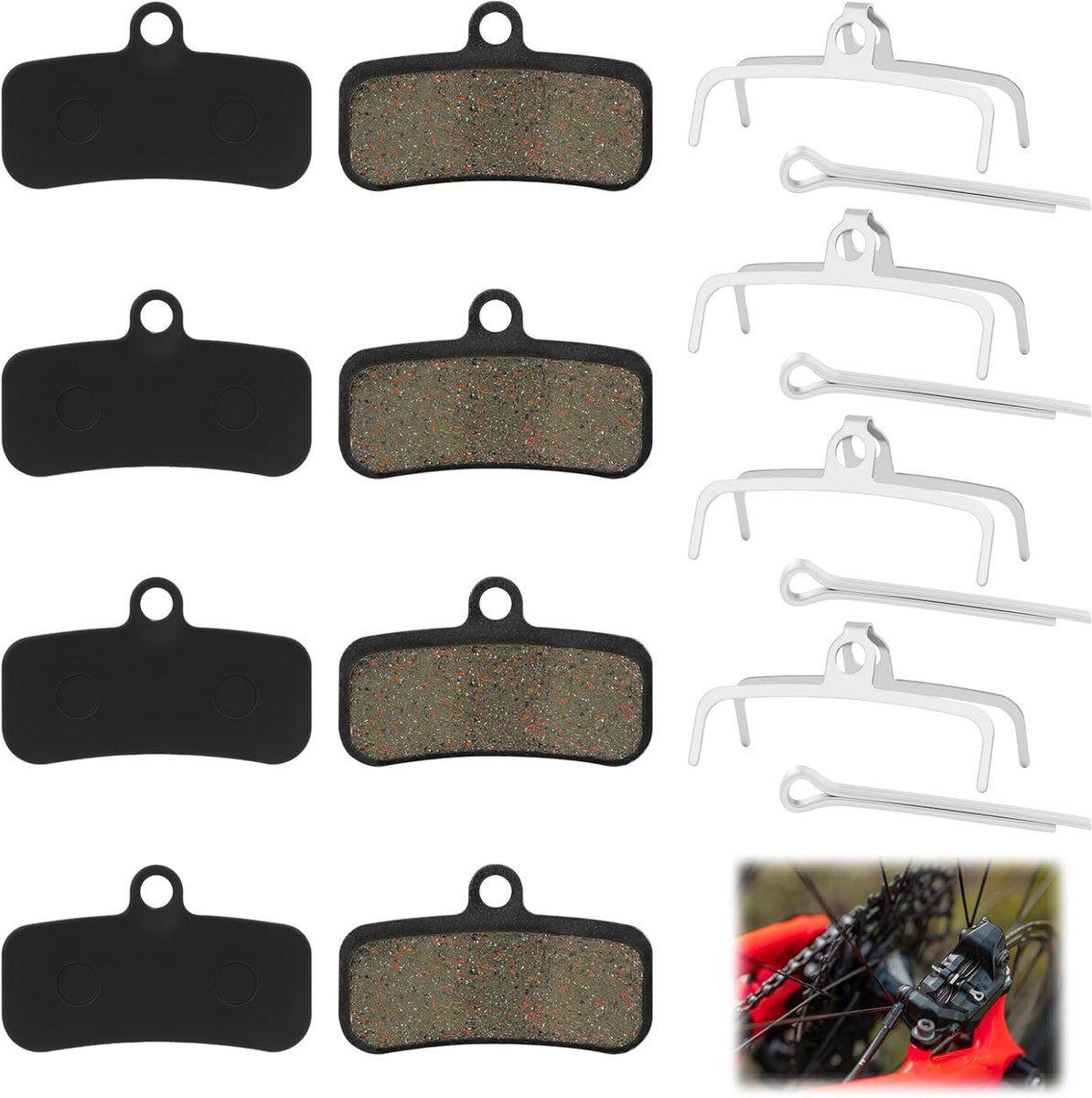 4 paar voor Shimano remblokken D03S voor betrouwbare remprestaties, geruisloos remmen en duurzaamheid, Compatibel met D02S Saint BR-M810 M820 Zee M640 Deore XT M8020 TRP Tektro HD M74