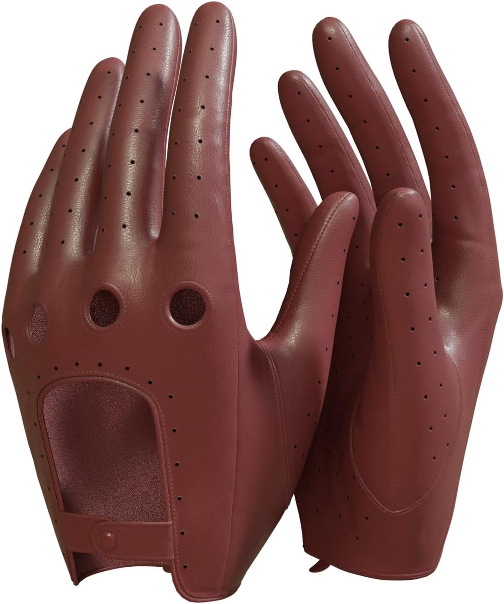 Handschoenen, voor dames, ongevoerd, Roodachtig bruin (Thouchscreen), L
