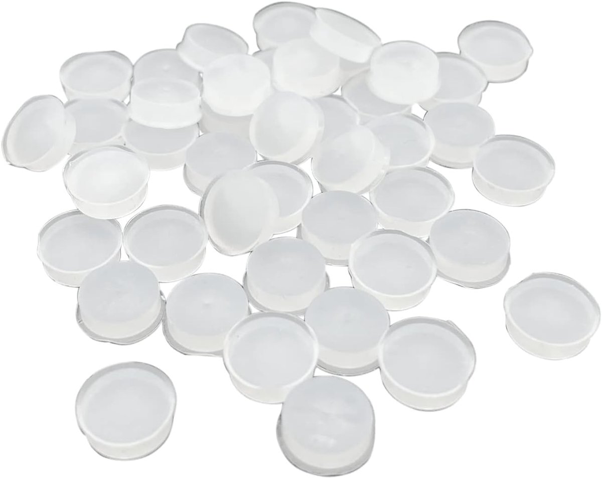 50 stuks siliconen fluitstekers, 8 mm universele fluit open gat plug zachte sleutel cover voor fluit reparatie onderdelen accessoires, wit