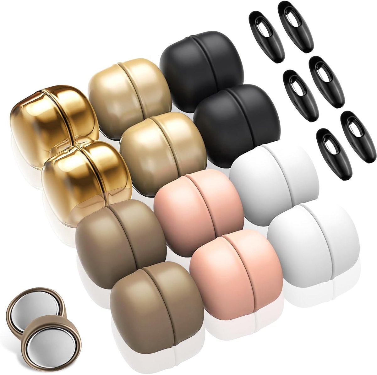 12 paar hijab-magneten, magnetische pinnen, magnetische hijab clip voor hijabs, sjaals, vesten en jurken, met 6 veiligheidsspelden