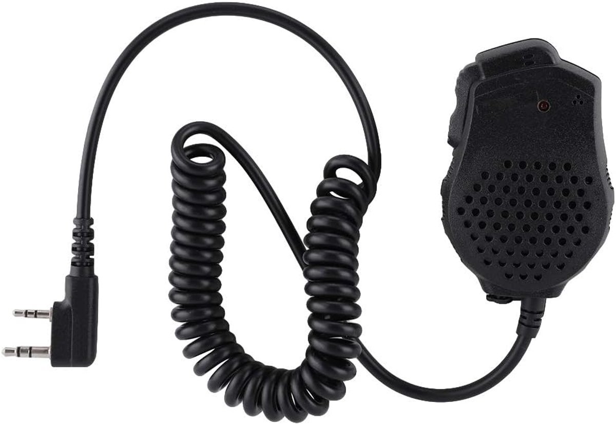 Talkie-luidsprekermicrofoon, dubbele PTT-handheld schouder 2-weg radio-buitenluidspreker-microfoon voor Walkie Talkie UV-82-serie