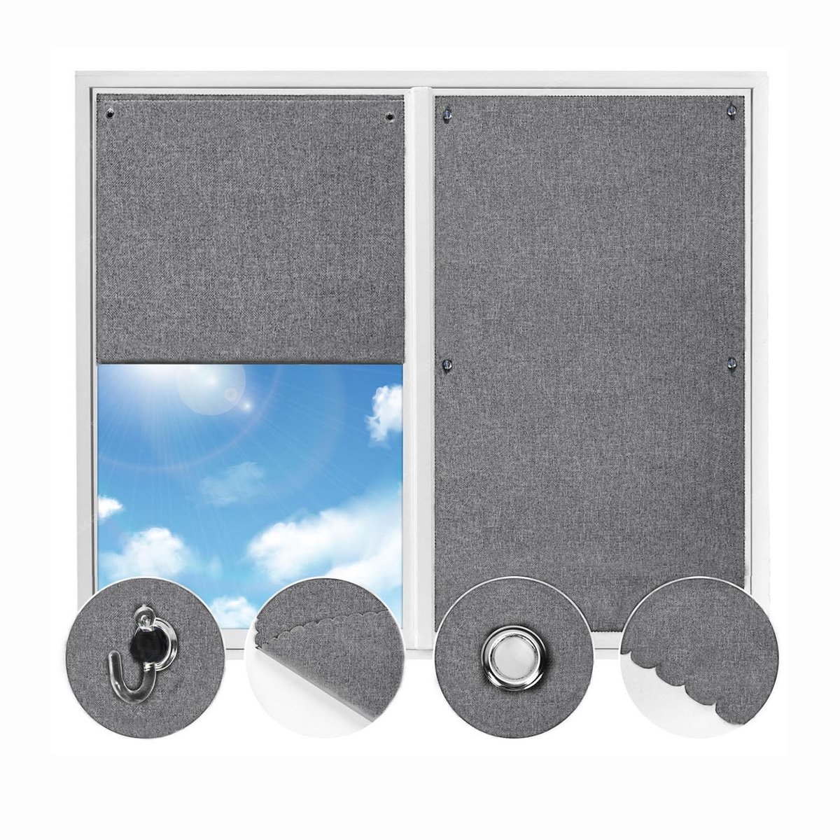 Omgoods - Blackout Rolluik 96 x 120 cm - Zwart met Zuignappen