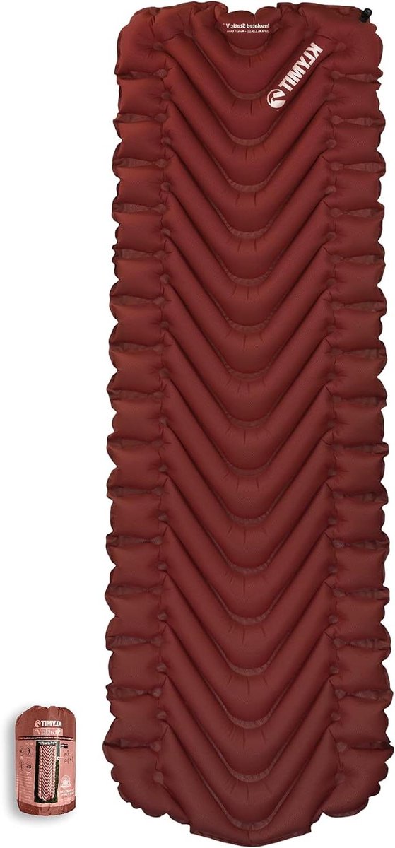 Slaapkussen - Kampeermat Luchtbed - Kamperen en Hiken - V-Chamber Ontwerp - 183 x 58 x 6.3 cm - Rood