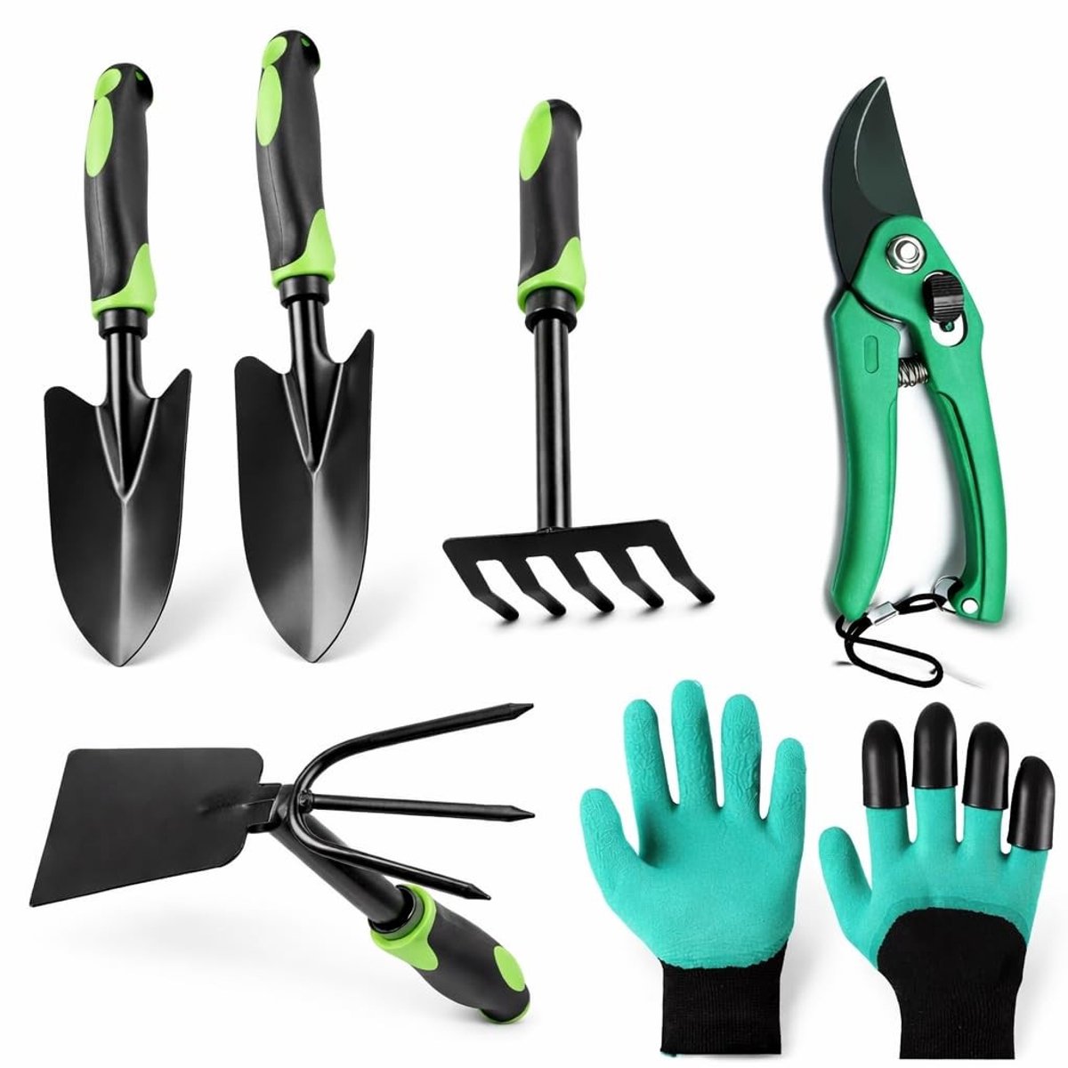 Omgoods - 6-delige Tuingereedschapsset met Snoeischaar en Handschoenen