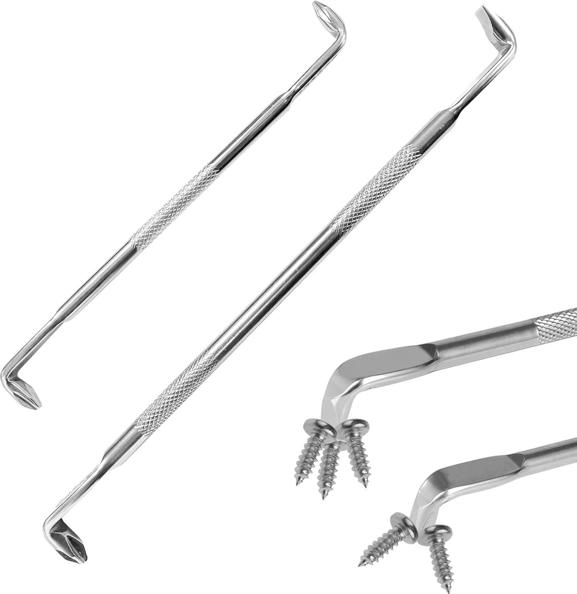driehoekige schroevendraaier, sleufschroevendraaier, kruiskopschroevendraaier, magnetische offset dubbele kop, type Z 90 graden voor werken in nauwe ruimtes, 2 stuks