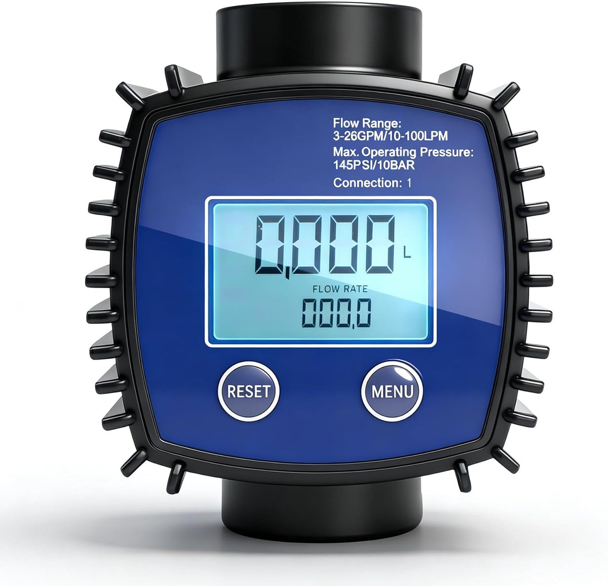 1″ Hoge Nauwkeurigheid LCD Digitale Watermeter, 5-120 L/min Turbine Doorstroommeter voor Benzine Ureum Water Olie, Interne Thread