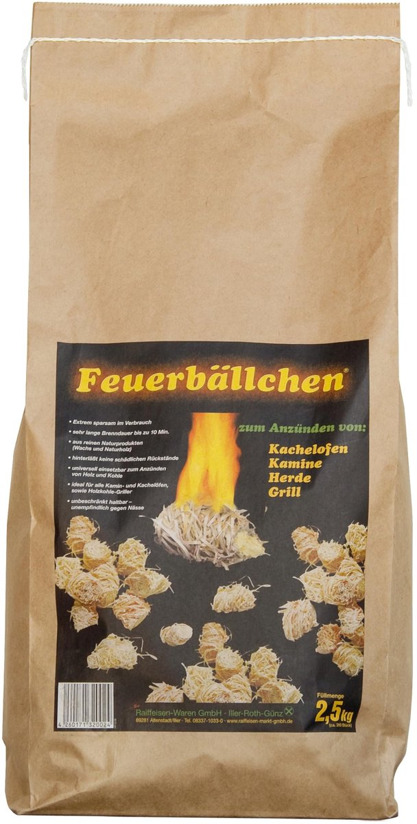 SnelShoppen - EiFi Vuurballen Open Haard Aansteker 2,5 kg Feuerbällchen - Ideaal voor Tuin, Camping, Feest, Kachel, Open Haard