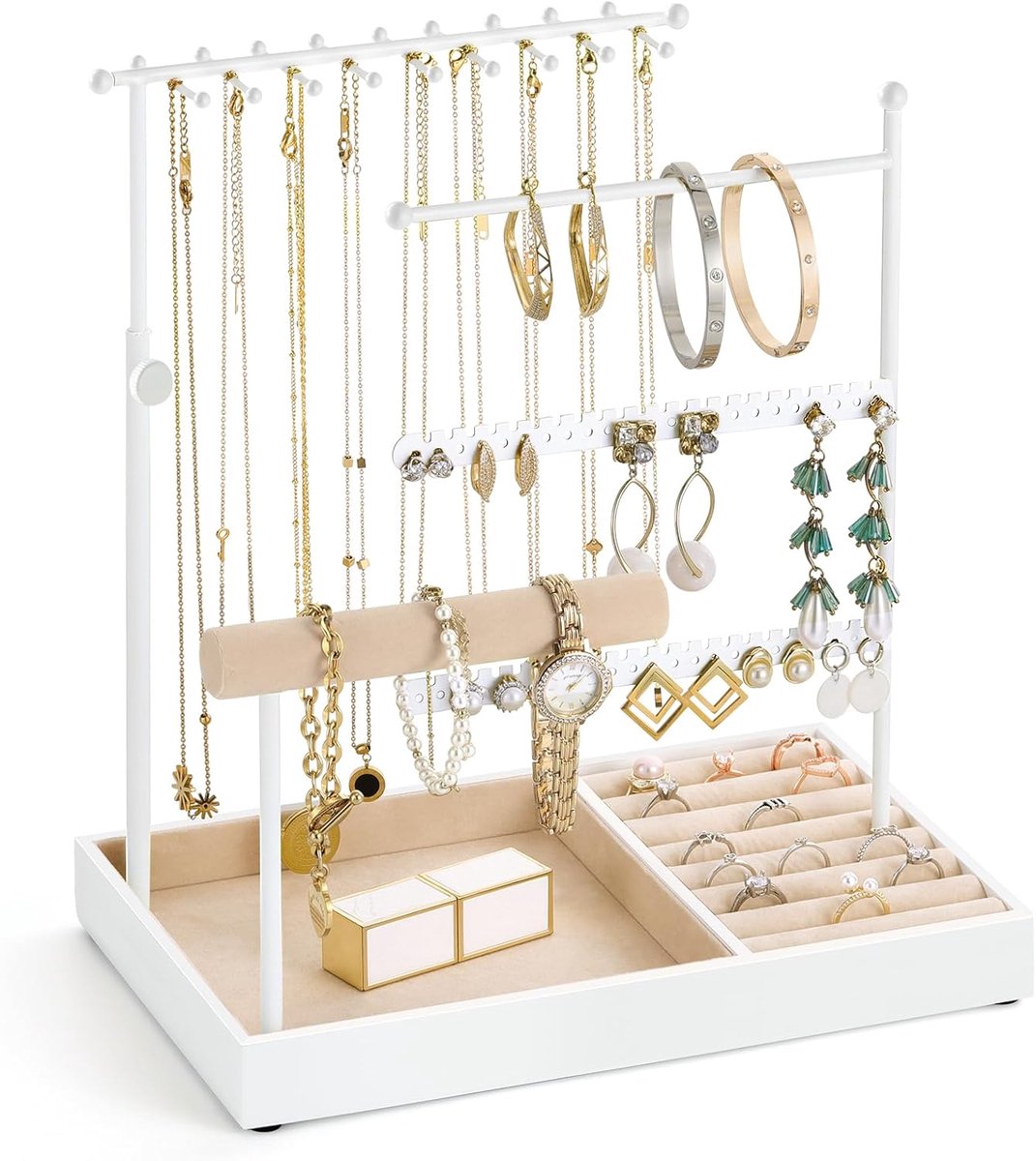 Jewelry Necklace Holder, 5 Tier Jewelry Organizers Storage Earring