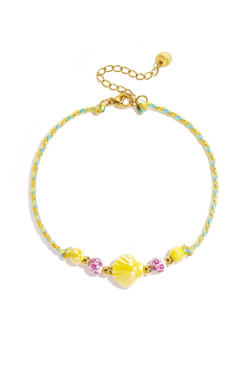 Charming Shell - Enkelband - Stainless Steel - - Geel
