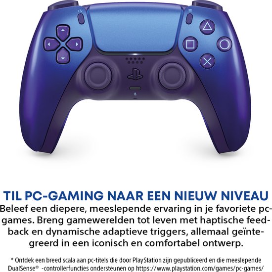 DubbelSense Draadloze Controller in Chroma Indigo.
