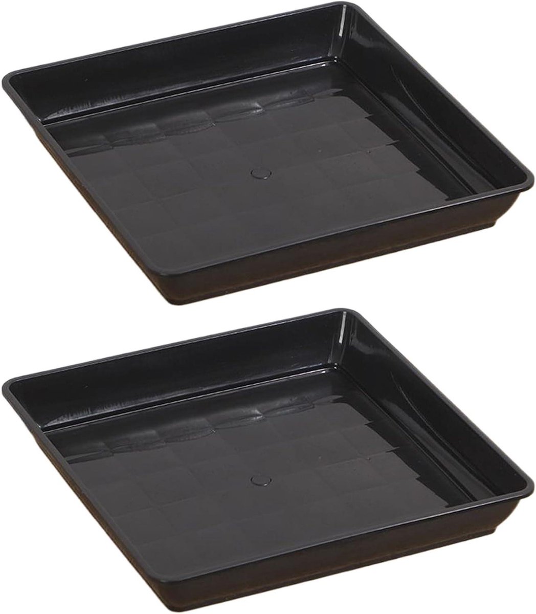 Plantenonderzetters - Bloempot schalen - Planten verzorgen - Verhoogde lekbeveiliging - 35 x 35 cm - Zwart
