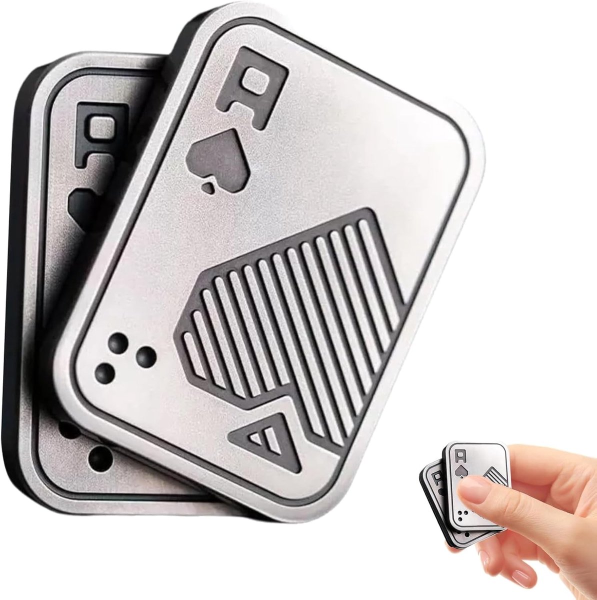 Metalen Fidget Slider en Poker Push Card voor Volwassenen - Stressverlichting, Haptic Decompressie en Desk Gadgets voor Mannen en Vrienden