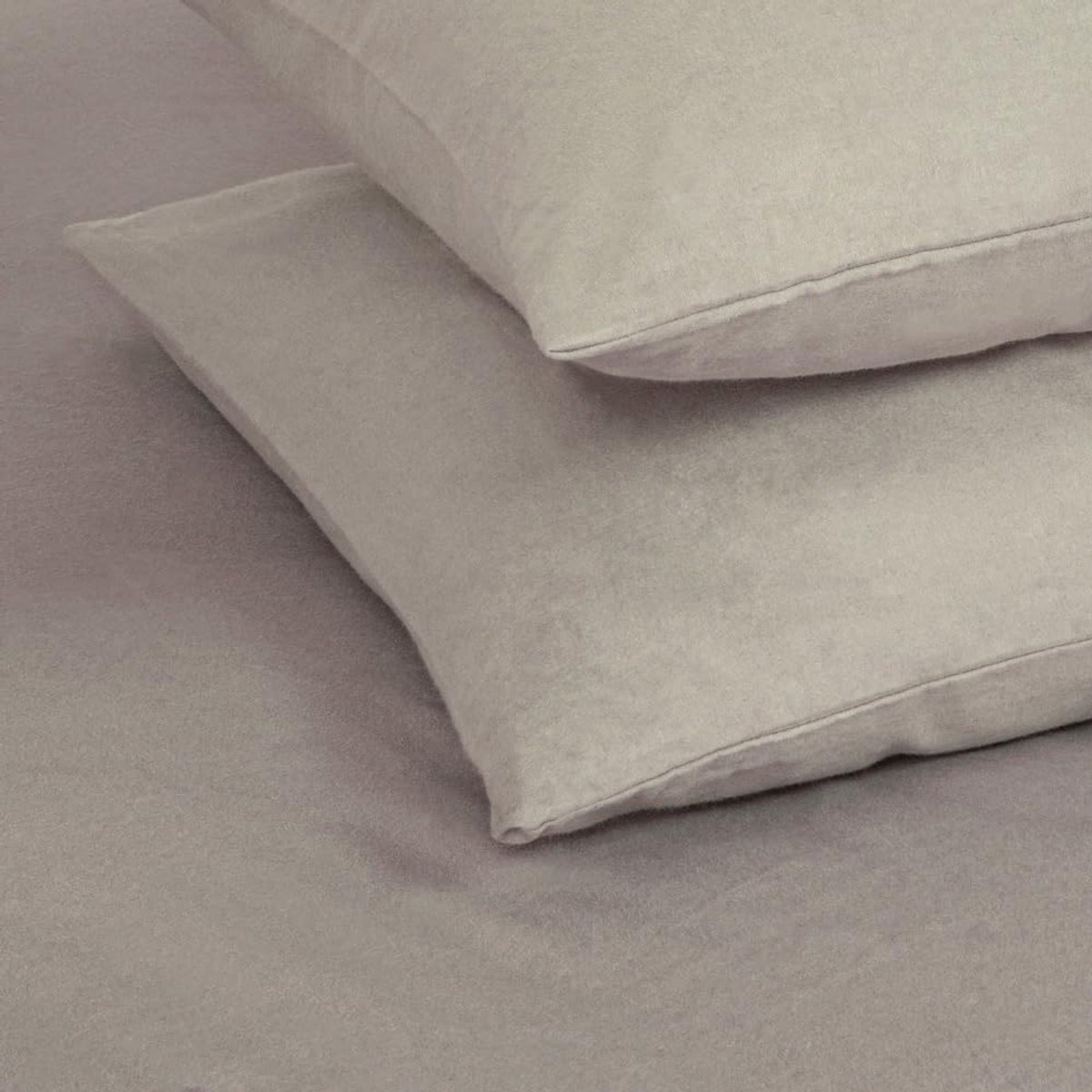 SnelShoppen - Duvet Cover Flannel 240x200/220 cm - 100% Zacht Katoen - Ademend & Huidvriendelijk - Greige - Luxe Bedlinnen voor Lits-Jumeaux
