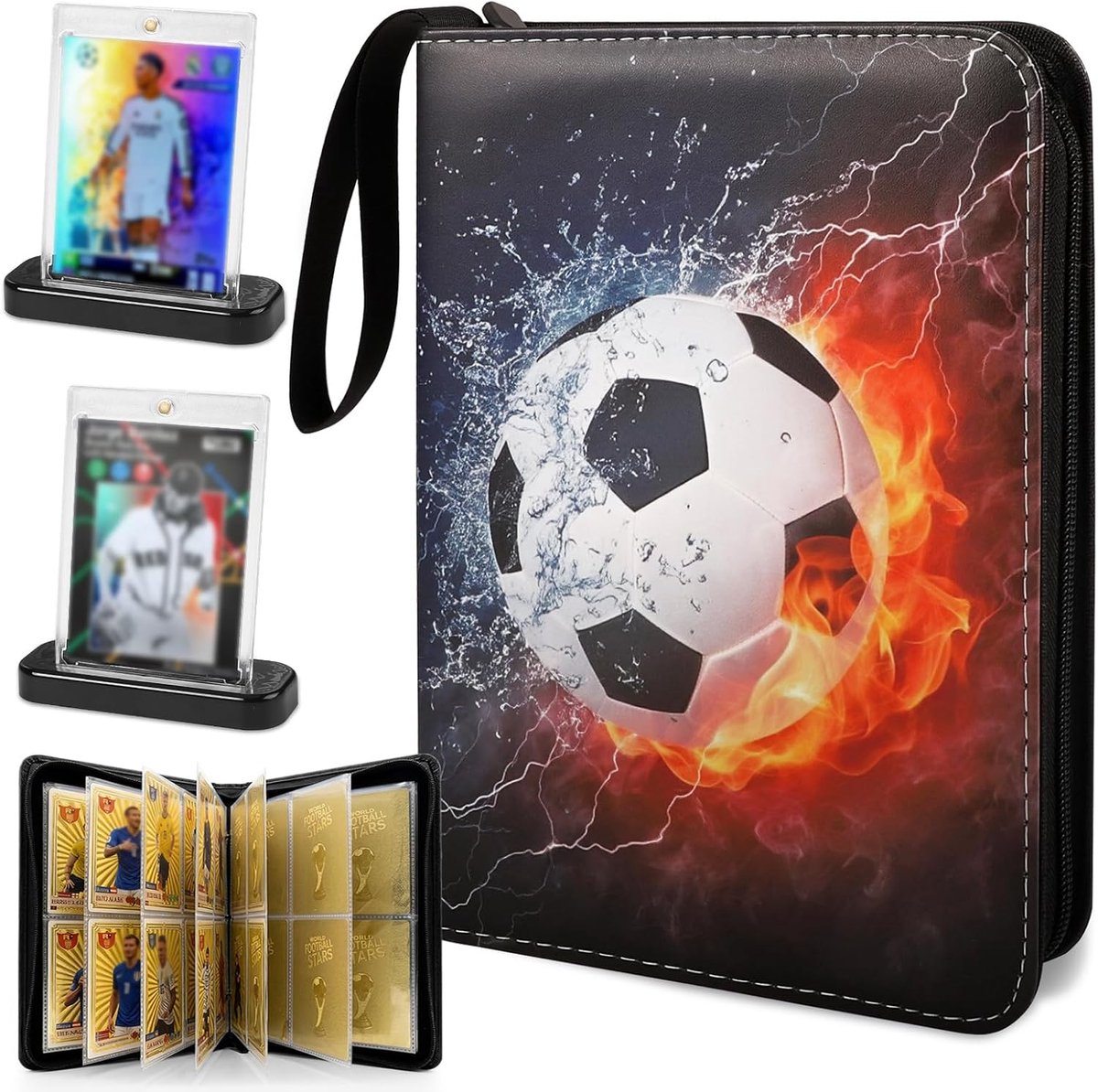 Voetbalkaarten verzamelalbum - 4 vakken - voor 400 kaarten - ideaal voor verzamelaars - ShopVlot
