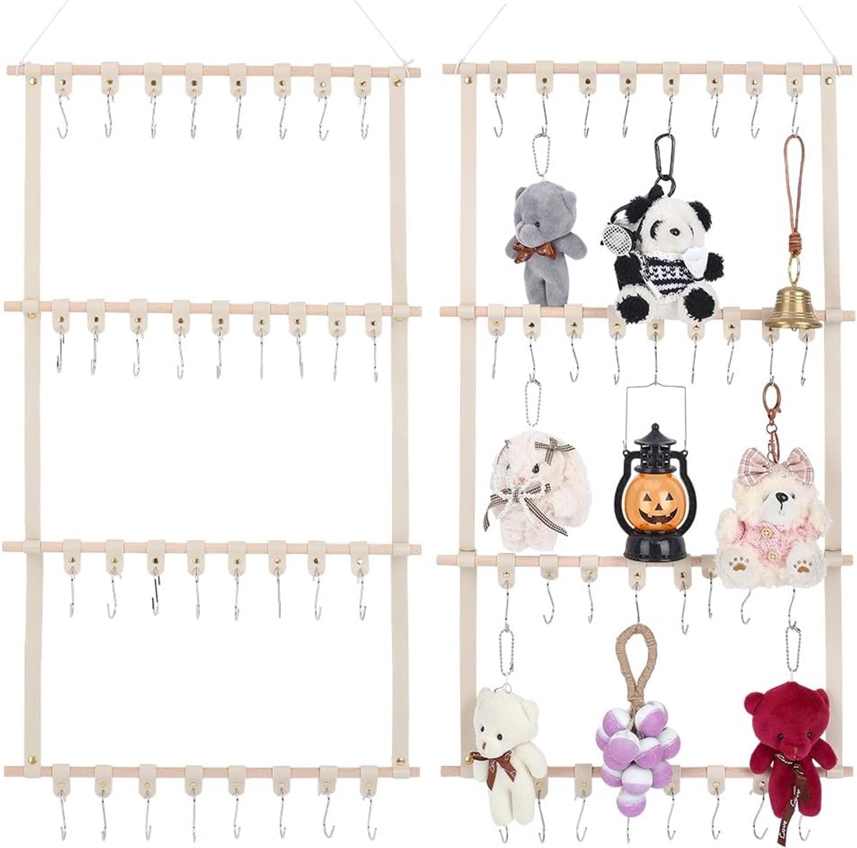 Hangende opslag voor poppen, afneembare organizer, hangende opslag voor pluche poppen, planken om op te hangen aan de deur, haarspeldjes en haarclips