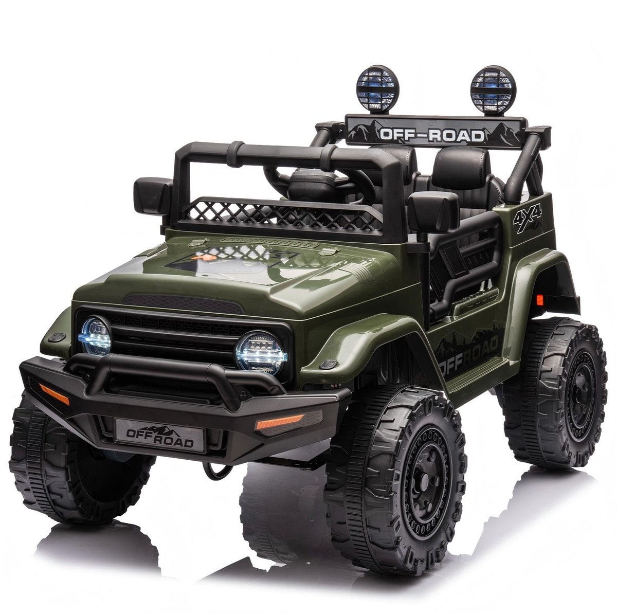 Danky Kinderauto - Elektrische jeep 12V 4,5Ah - 4 wielen - Tot 5 km/u - PP kunststof - Buitenspeelgoed - Groen