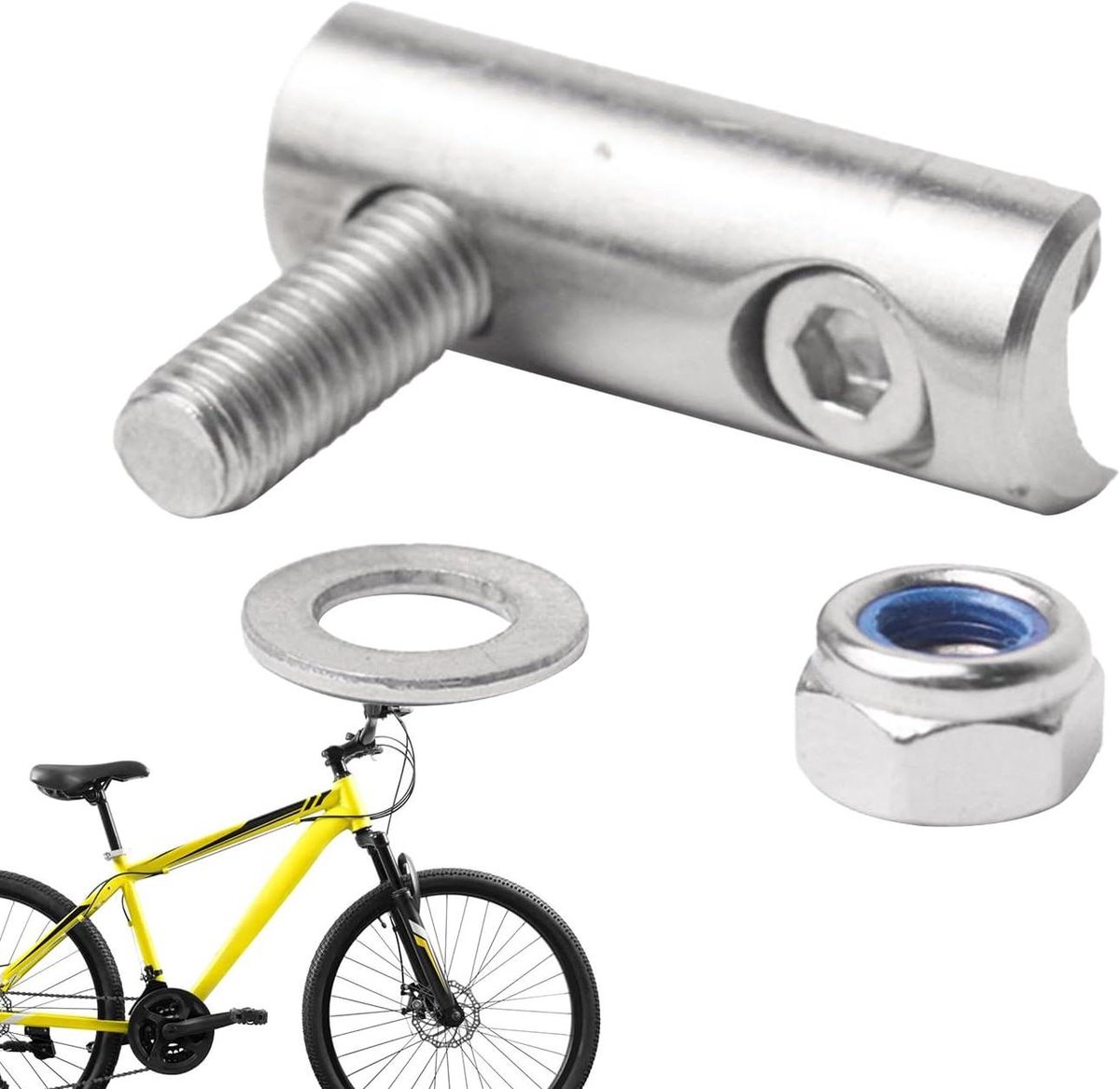 Voorderailleur Extender - Fiets Versnelling Adapter - Soepel Schakelen - Roestvrij Staal Constructie - 30.5 cm - Zilver