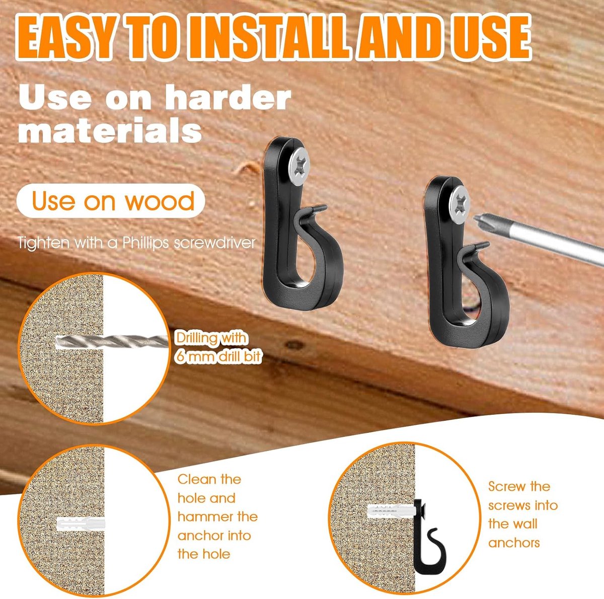 20 Pcs Q-Hanger,Christmas Lights Hook with Phillips Screw for Garage,Christmas Party Decoration,Suitable for Indoor - ShopVlot – foto 5