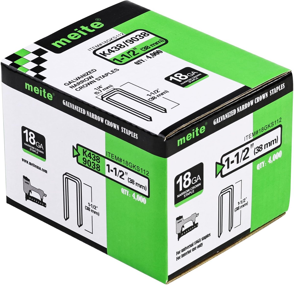 Omgoods - 4000 Stuks 18GA Galvanized Staples Type 90 - 5.7 x 38mm