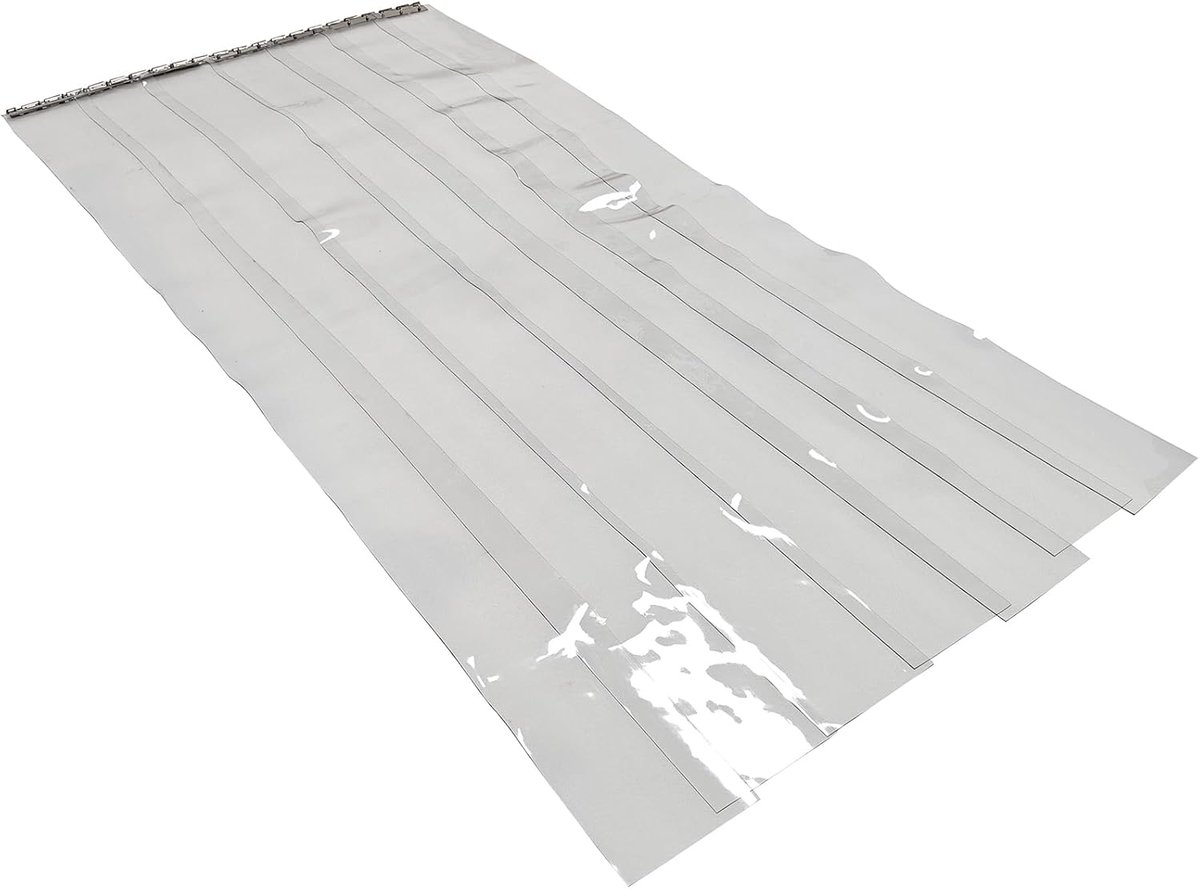SnelShoppen - Transparante PVC Stripgordijn 107x213 cm - 0,2 cm Dikte - Voor Ruimtescheiding, Tegen Stof, Tocht, Kou en Warmte - Ideaal voor Magazijn,