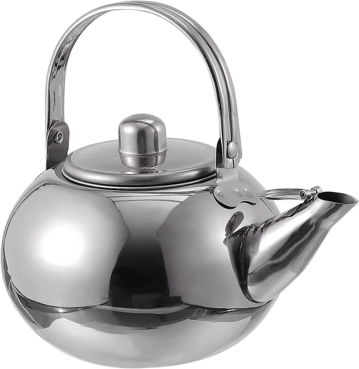 Fluitketel Roestvrij Staal - Waterkoker Theepot - Thee Zetten - Gelijkmatige Warmtegeleiding - 1.7L - Blauw Zilver