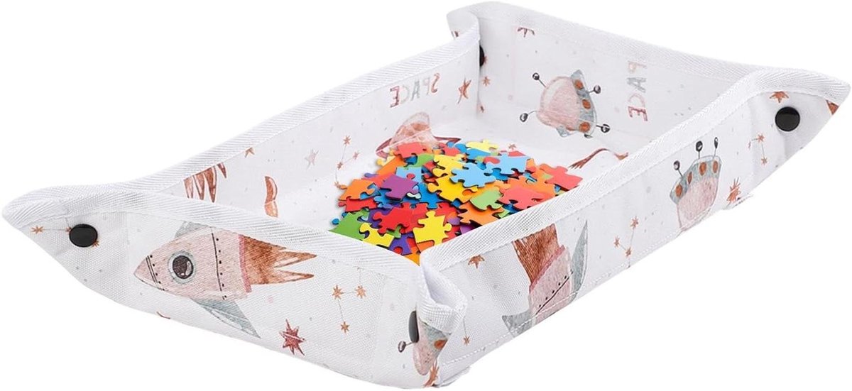 Vliegtuig Tafelhoes - Dienbladhoes Kinderen - Reizen met Kinderen - Waterdicht Cartoonpatroon - 40x30 cm - Ruimteschip