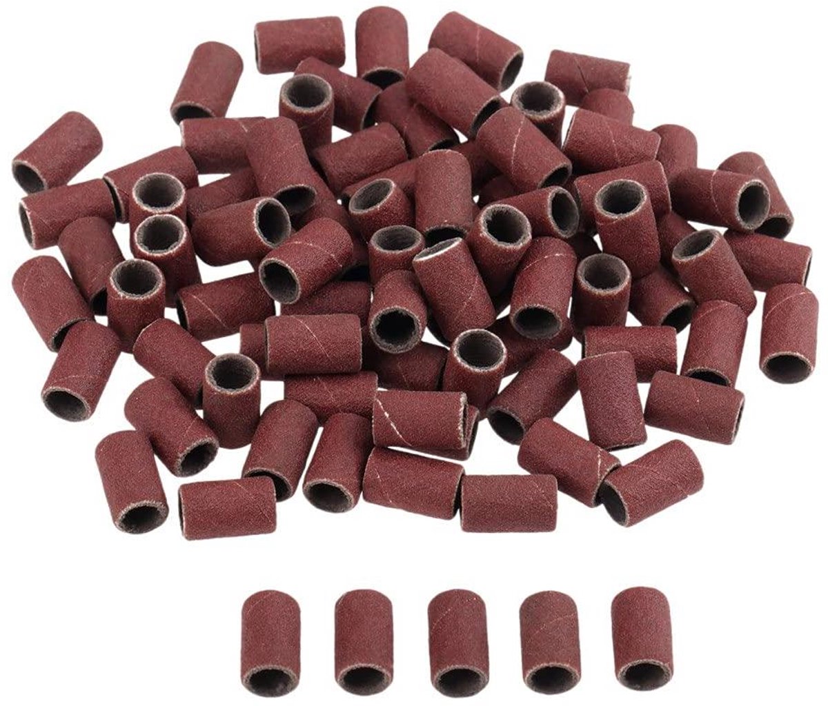 Schuurrol Set - Schuurbanden Nagels - Nagelstyling Afwerken - Universele Diameter - 100 Stuks - Bruin