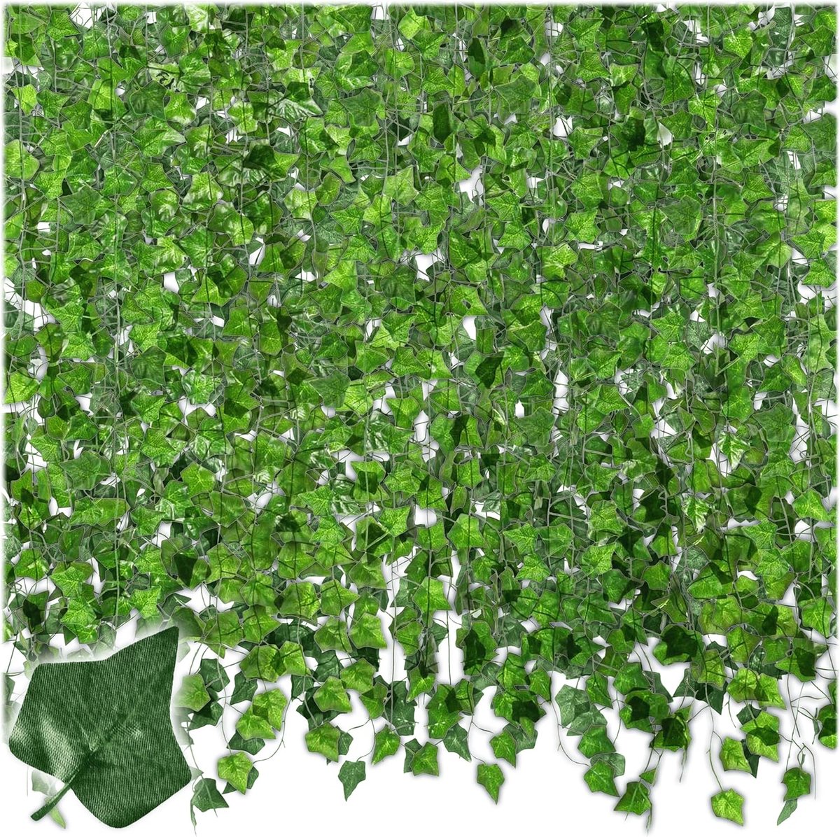 SnelShoppen - Kunstplant Klimplant Set van 24 - 54 Meter Nep Klimop - Realistische Hangplant voor Binnen en Buiten - Decoratie voor Balkon, Tuin, Slaa
