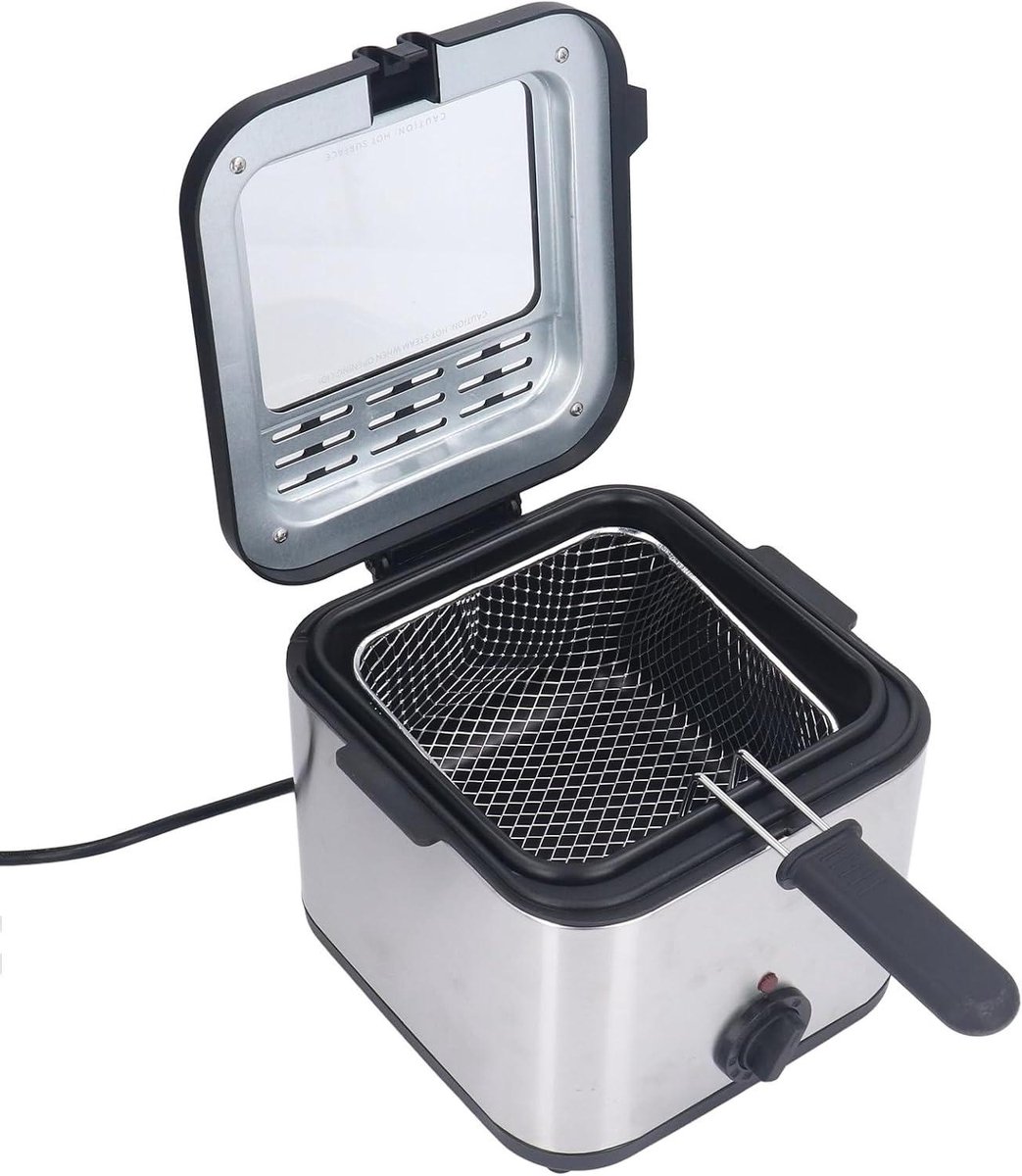 Elektrische Friteuse - Frituurpan - Gezinsmaaltijden Bereiden - Snelle Gelijkmatige Garing - 25 L - Zilver