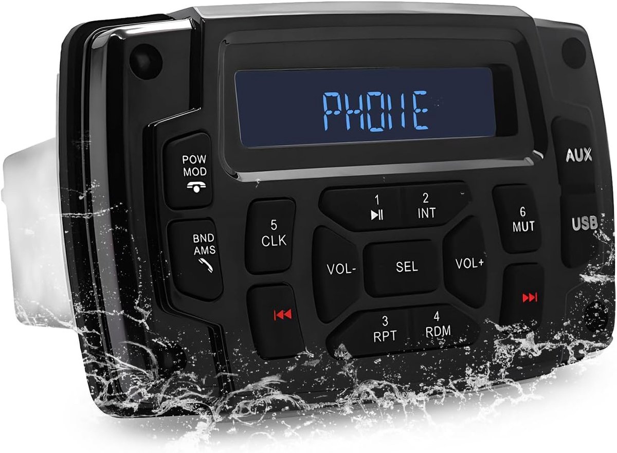 SnelShoppen - Marine Stereo met Waterdichte HD LCD Display, AM/FM Radio, Digitale Media MP3-speler voor Boten, Golfkar, ATV en UTV