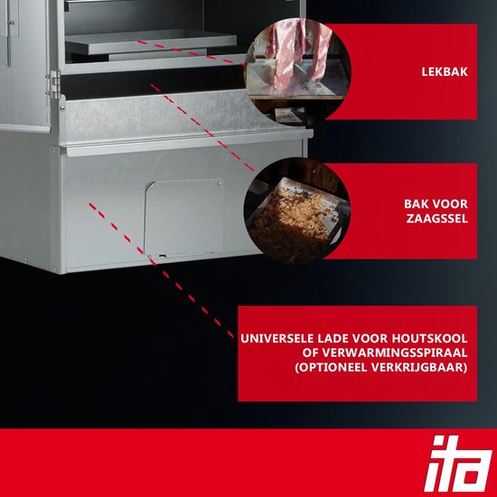 Premium Rookoven 3 Laags - RVS/Gelegeerd Staal Smoker met Kijkvenster en Thermometer - Geschikt voor Koud & Warm Roken - EU Geproduceerd, Direct van Fabrikant van premium — afbeelding 3