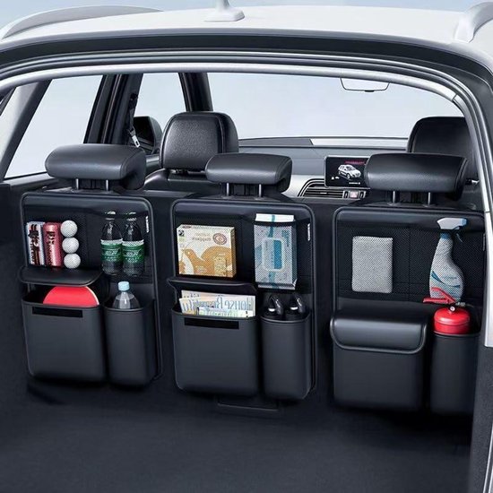 Kofferbak Organizer - Autotas Opbergtas - Auto Interieur Opbergen - Waterdicht Leer - 1 Stuks - Zwart