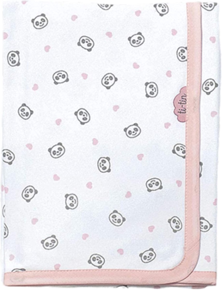 SnelShoppen - Ti TIN Babydeken voor Baby's, Roze, 100% Katoen, Extra Zacht en Absorberend, Ideaal voor Thuis en Onderweg, Comfortabel en Praktisch