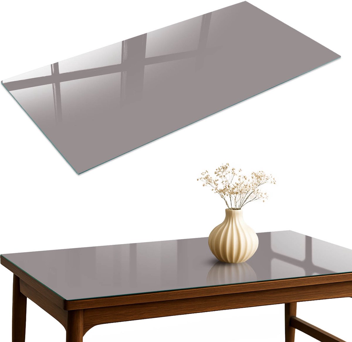 ArtPrintCave Asgrijs Glazen Tafelblad 120x60 cm - Tafelblad Rechthoek - Paars Keukentafel - Achtergronden en patronen Bureaublad