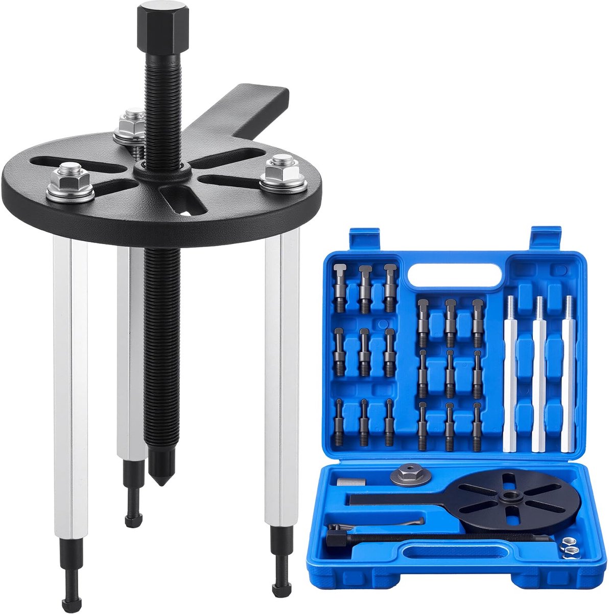 SnelShoppen - Lagertrekker Set 21 TLG. 3-kaak Haaktrekker voor Interne en Externe Lagers, Multifunctioneel Gereedschap met Robuuste Opbergkoffer, Tijd
