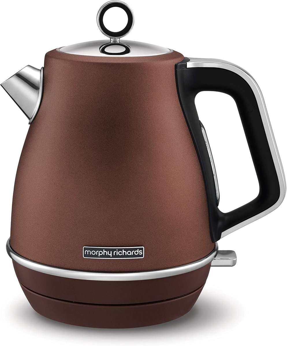 SnelShoppen - Waterkoker 1.5 liter Matt Brown - Snelle Kooktijd - 3 kW Sterke Verwarmingselement - Limefilter voor Schoon en Heerlijk Water - Praktisc