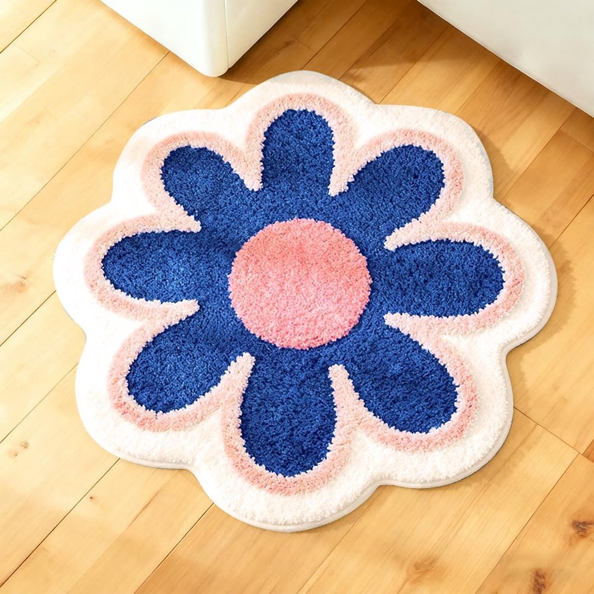 Badmat 40 x 40 cm - Bloemvorm - Hoge hygroscopie - Ideaal voor badkamer of keuken - SnelShoppen