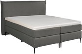 Mörgenn Boxspring LEUK met Luxe Hoofdbord met bies - Pocketvering - Pantera Topper - Antraciet - 180x200 cm - Inclusief Dekbed en Kussens