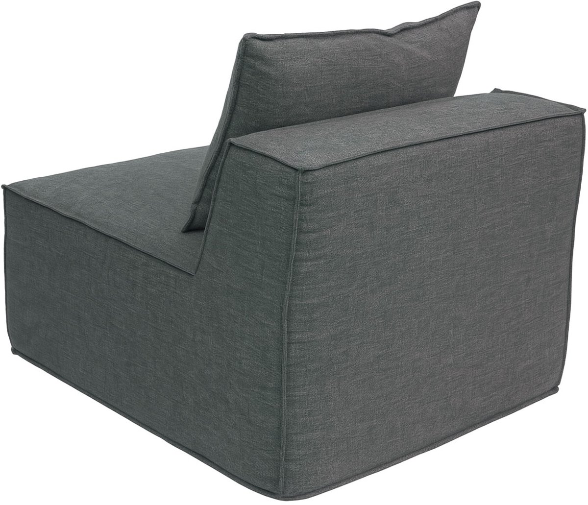MCW Fauteuil/accessoires voor bank MCW-O54, loungefuteuil gestoffeerde fauteuil middenstuk, stof/textiel (300 g/m²) 63x75x97 cm ~ donkergrijs