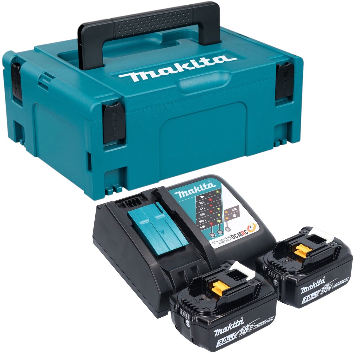 Makita Power Source Kit 18 V met 2x BL 1830 B-accu 3,0 Ah + DC 18 RC-lader + Makpac