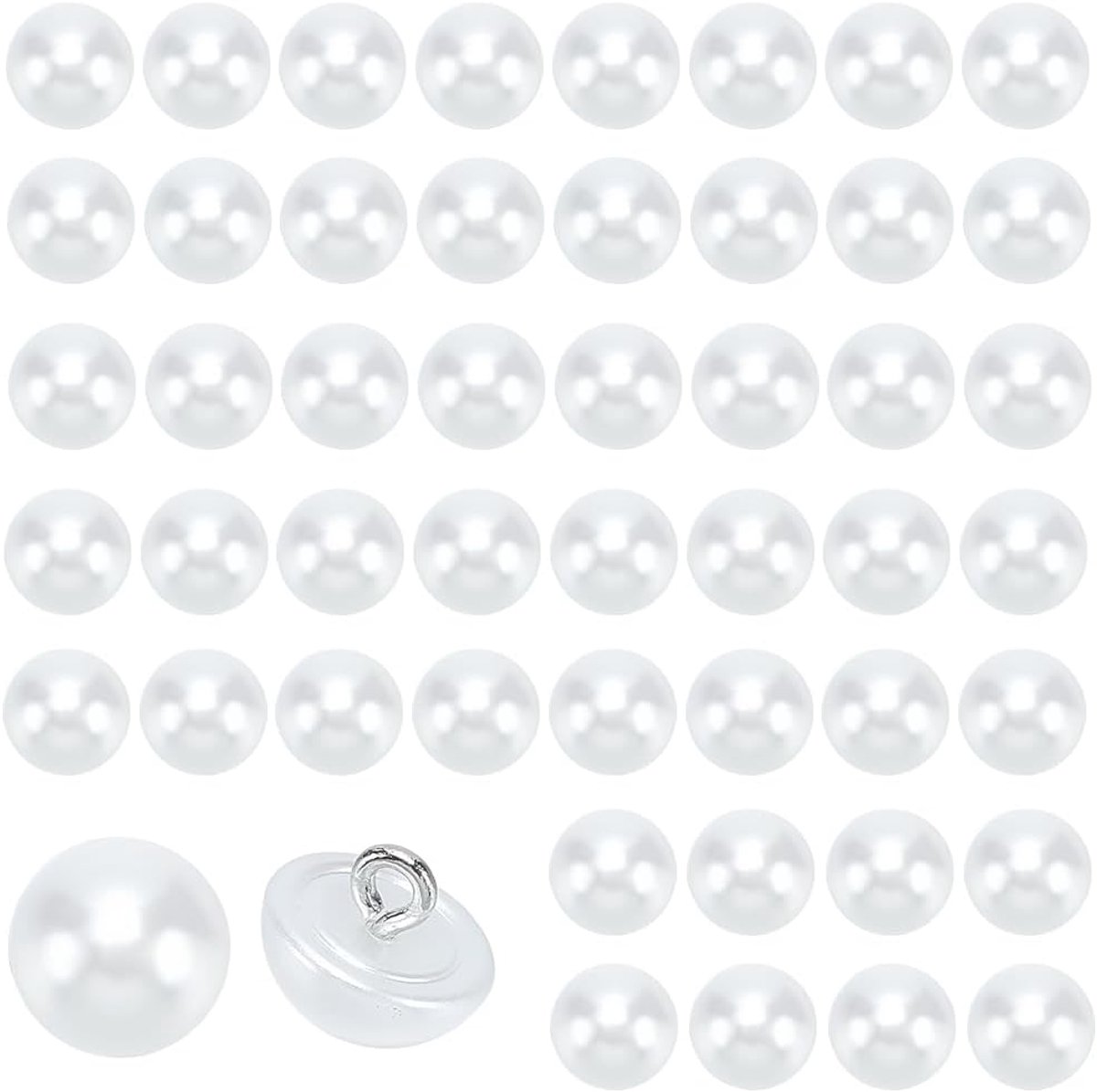 Knopen Met Schacht Ronde Decoratieve Imitatie Parels Half Ball Dome Naai Plastic Koepelvormige Paddestoel Knop Voor Naaien Maken Kleding Bruids Trui Diy Craft