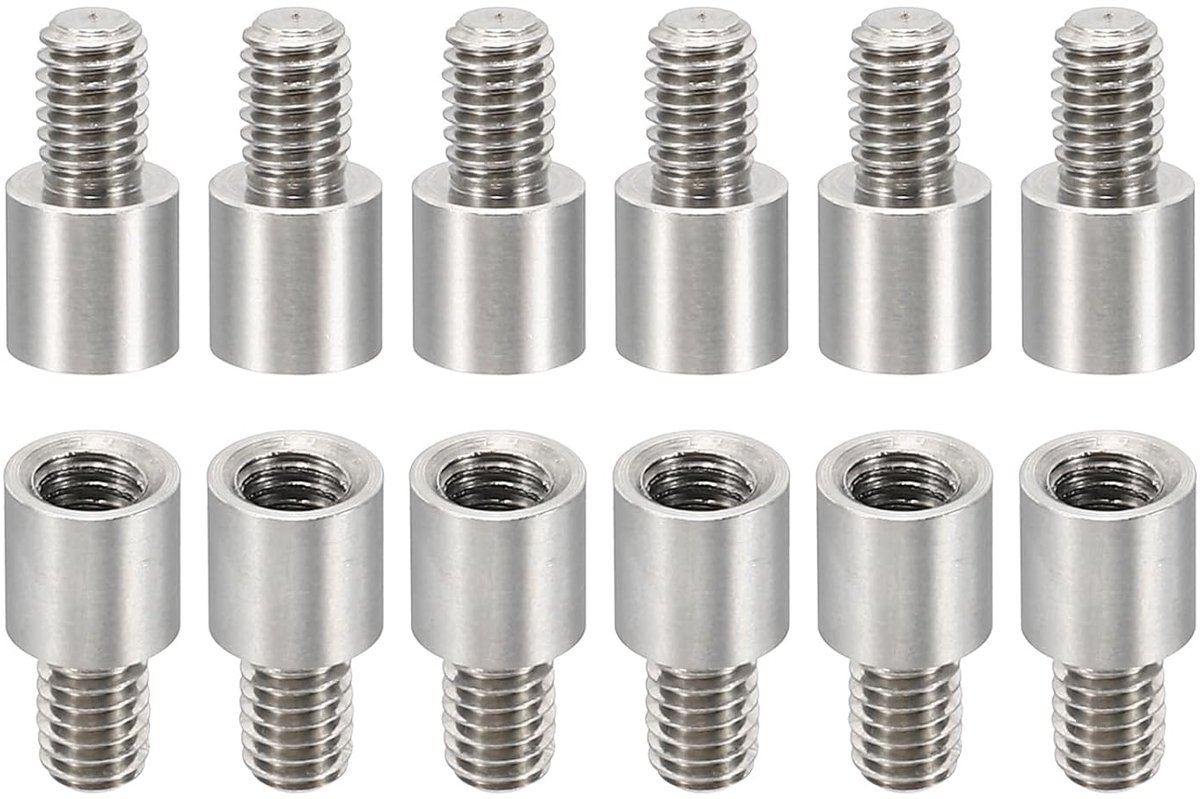 24 stks M4 afstandhouders, M4 6+6 mm afstandhouders afstandhouders aluminium schroefdraad afstandhouders kit 4 mm ID 6 mm OD metrische mannelijke vrouwelijke draad adapters voor printplaat PCB