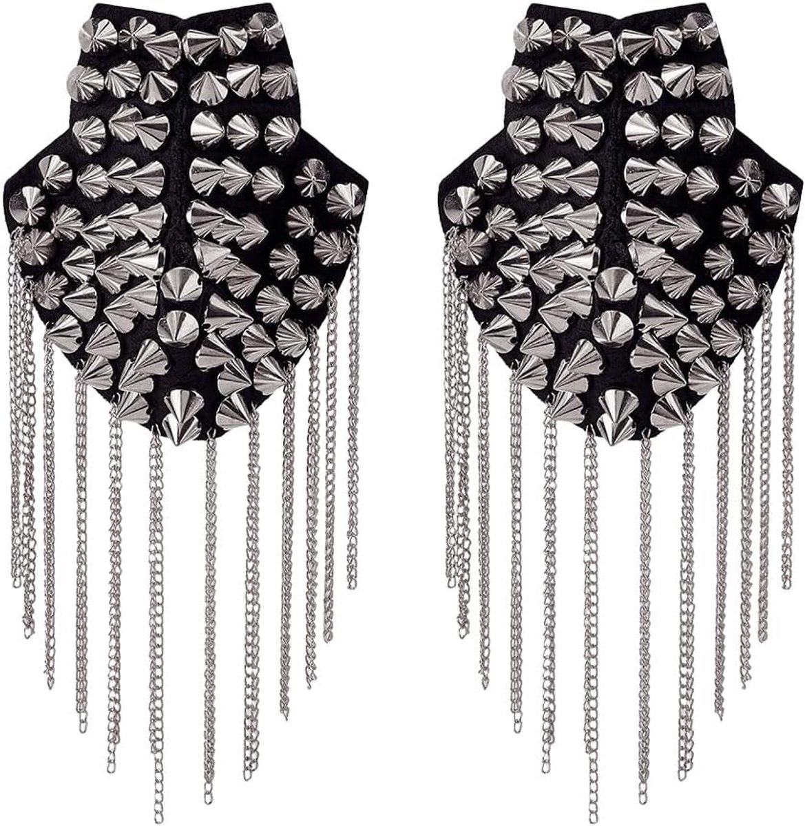 Kwastje Epauletten Epauletten Klinknagel Kwastje Epaulet Schouder Afneembare Punk Stijl Ketting Epauletten Doek Bevindingen voor Uniform Accessoires
