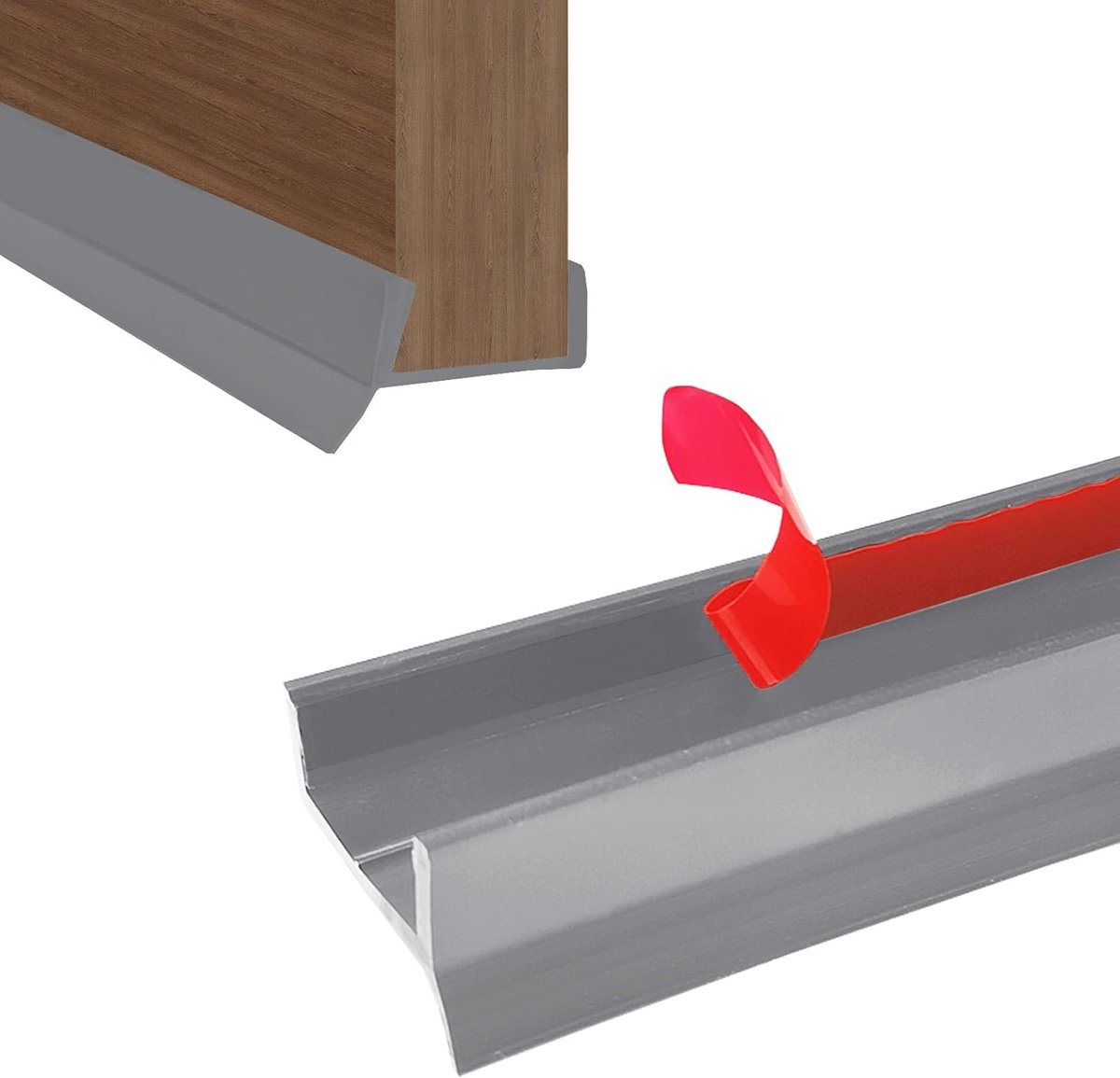 plintpaneel profiel zelfklevend voor 15/16/17/18 mm houtdikte plint keuken van siliconenrubber met afdichtingslip, keukensokkel-afdichtingsprofiel (grijs, 5 m)