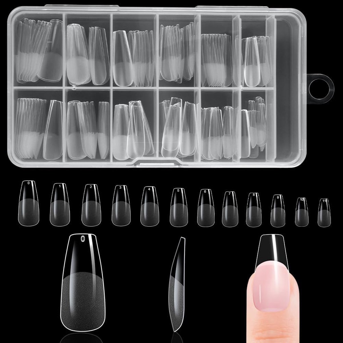 nepnagels tips,zachte gel volledige dekking nagel tip,heldere acrylnagels tips,nagelverlengingsset voor DIY manicure nagelkunst salon(120 stuks lange T-vormige）
